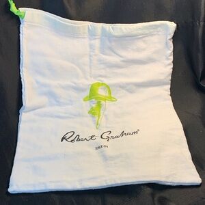 Robert Graham White Dust  Bag with Neon Green Logo